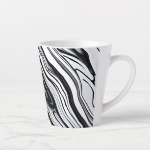 Schwarze Tinte Wirbel - Marmor - Zeitlose Eleganz Milchtasse