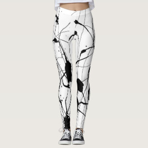 Schwarze Tinten-Spritzer-Leggings Leggings