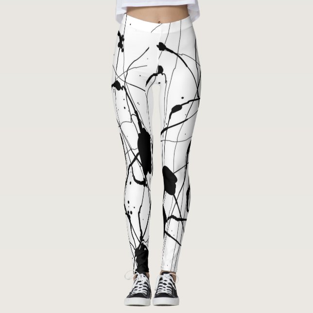 Schwarze Tinten-Spritzer-Leggings Leggings (Vorderseite)