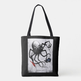 Schwarze tintige Knochenpresse-Oktopus-Tasche