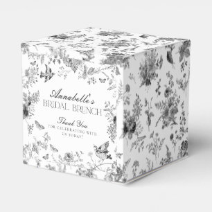 Schwarze Toile De Jouy Florale Hochzeitsbrunch-Ges Geschenkschachtel