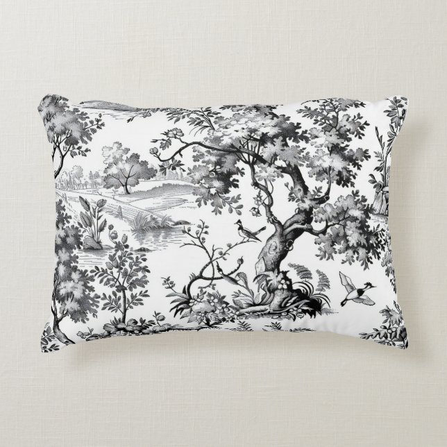 Schwarze Toile Dekokissen (Vorderseite)