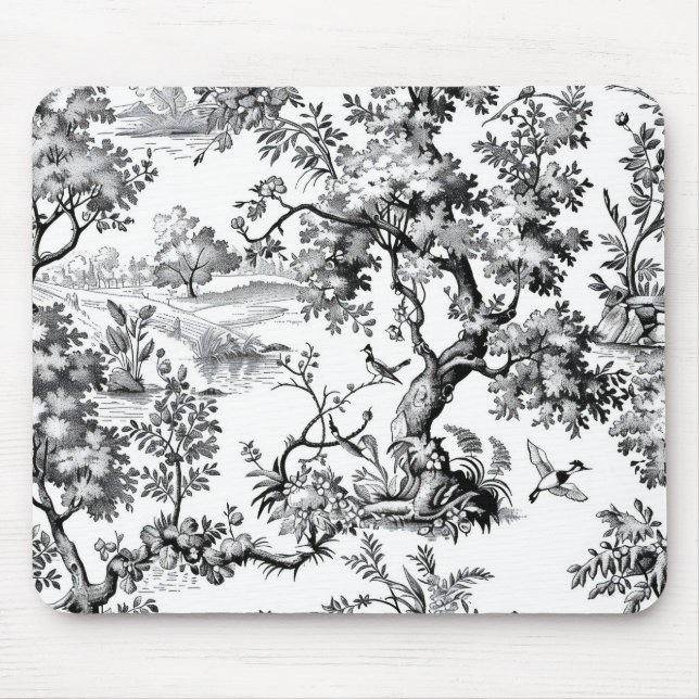 Schwarze Toile Mousepad (Vorne)