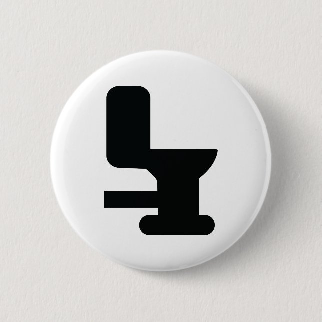 schwarze Toilettenikone Button (Vorderseite)