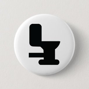 schwarze Toilettenikone Button