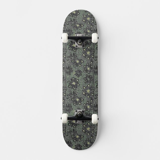 Schwarze Töne gegen Grau Skateboard (Vorderseite)