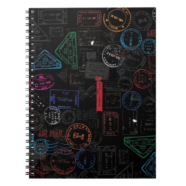 Schwarze Töne Reisepassagiere Briefmarke. Notizblock (Vorderseite)