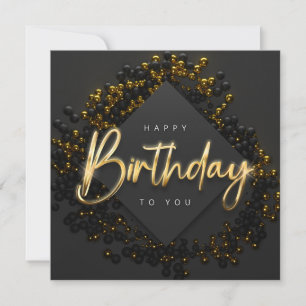 Schwarze traditionelle Happy Birthday-Karte