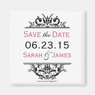Schwarze & Trauben Save-the-Date-Magnet Magnet