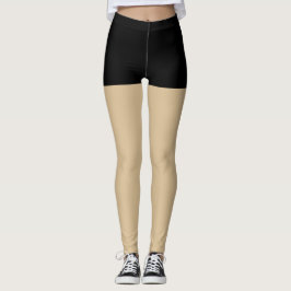Schwarze, trendige, moderne Fake-Shorts Leggings