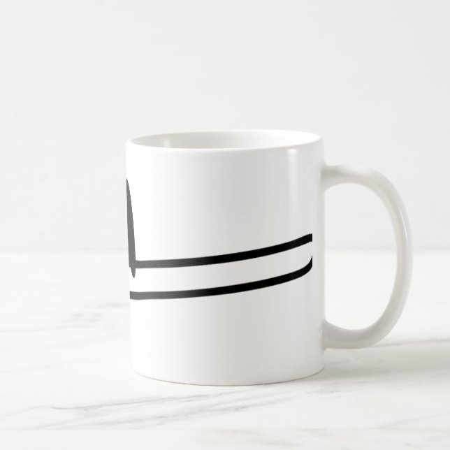 schwarze Tromboneinstrumentikone Tasse (Rechts)