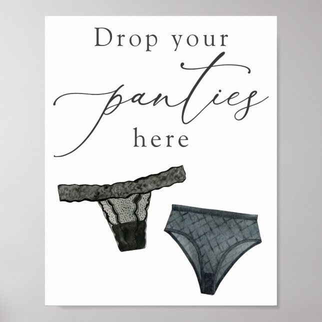 Schwarze Tropfen Ihre Hosen hier Fingerie Dusche S Poster (Vorne)