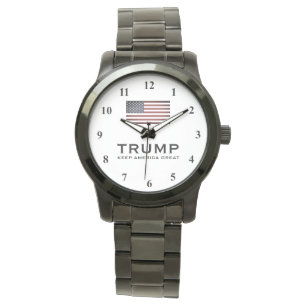Schwarze Trump-Uhr mit US-Flagge Behielt Amerika G Armbanduhr