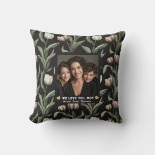 Schwarze Tulpen-Blumen-Mutter-Mama-Sofa Kissen