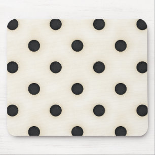 Schwarze Tupfen auf Antiqu weiß, abgenutzt Mousepad
