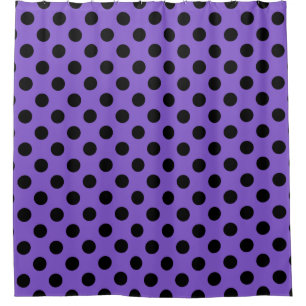 Schwarze Tupfen auf Lavendel Duschvorhang