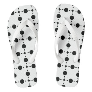 Schwarze Tupfen, Tupfenmuster, Punkte, Getupft Flip Flops
