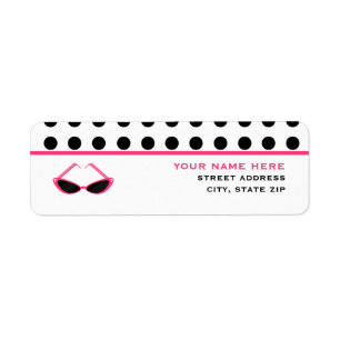 Schwarze Tupfen u. rosa Retro Sonnenbrille