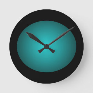 Schwarze Türkis-Ball-Uhr des Entwurfs-3D Runde Wanduhr