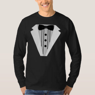 Schwarze Tuxedo-Bogen-Krawatte formal T-Shirt
