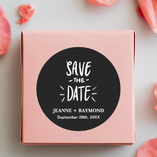 Schwarze Typografie, maßgeschneiderte Hochzeiten s Runder Aufkleber