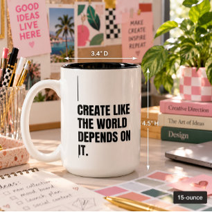 Schwarze Typografie Minimalistischer Künstler Schö Zweifarbige Tasse