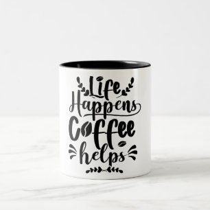 Schwarze Typografie-Tasse Zweifarbige Tasse