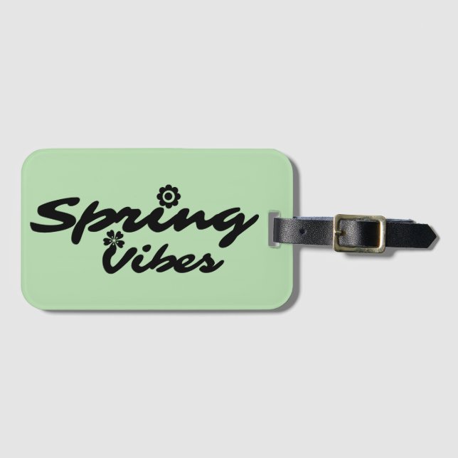 SCHWARZE TYPOGRAPHIE DER SPRINGVIBEN GEPÄCKANHÄNGER (Vorderseite (Horizontal))