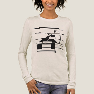 Schwarze U-Bahn-Karte Geometrisches abstraktes Lab Tri-Blend Shirt