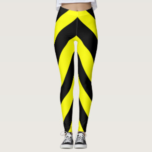 Schwarze u. gelbe Linien Muster Leggings