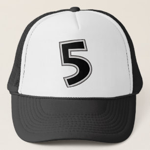 Schwarze u. graue Nr. 5 Truckerkappe