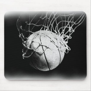 Schwarze u. weiße Basketball-Kunst Mousepad