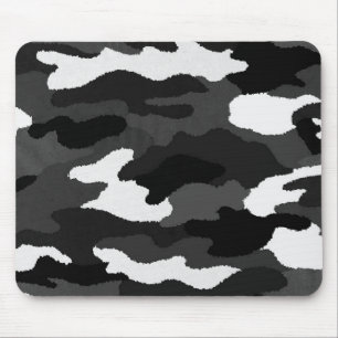 Schwarze u. weiße Camouflage Mousepad
