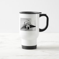 Schwarze u. weiße Dachshund-Jagdhund-Reise-Tasse