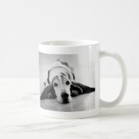 Schwarze u. weiße Dachshund-Jagdhund-Tasse