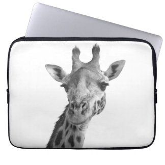 Schwarze u. weiße Giraffe Laptopschutzhülle