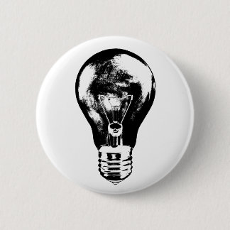 Schwarze u. weiße Glühlampe - Knopf Button