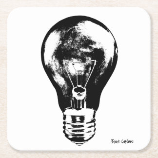 Schwarze u. weiße Glühlampe - Untersetzer