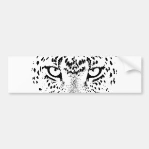 Schwarze u. weiße Leopard-Augen Autoaufkleber