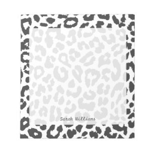 Schwarze u. weiße Leopard-Druck-Tierhaut-Muster Notizblock
