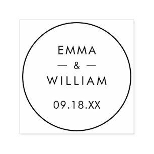 Schwarze u. weiße Minimalistische Hochzeit Permastempel