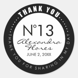 Schwarze u. weiße Mode DANKEN IHNEN Runder Aufkleber
