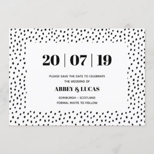 Schwarze u. weiße moderne Stelle, die Save the Save The Date