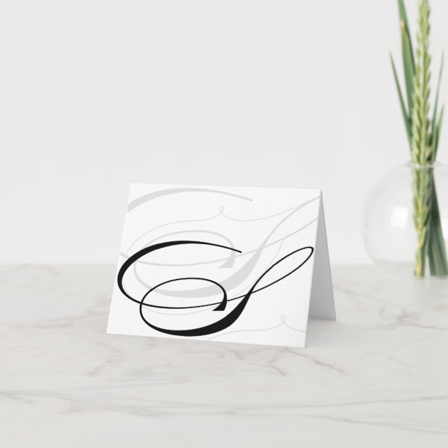 Schwarze u. weiße Monogramm-Karten der (Vorderseite)