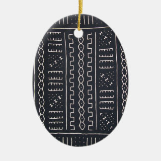 Schwarze u. weiße Mudcloth Verzierung Keramik Ornament