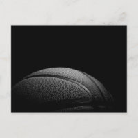 Schwarze u. weiße Nahaufnahme-Basketball-Postkarte