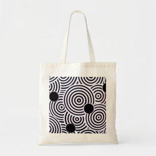 Schwarze u. weiße OPkunst kreist Budget-Tasche ei Tragetasche