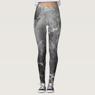 Schwarze u. weiße Ozean-Leggings Leggings