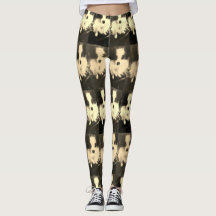Schwarze u. weiße Papillon Hundedesigner-Leggings