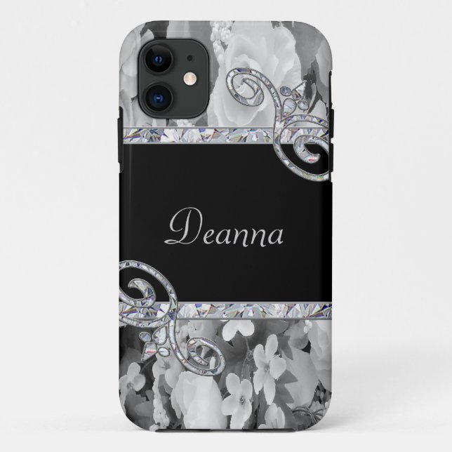 Schwarze u. weiße Rosen u. Case-Mate iPhone Hülle (Rückseite)